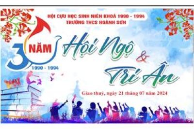 Kỉ niệm 30 năm ngày ra trường của hội khoá 1990-1994 trường THCS Hoành Sơn